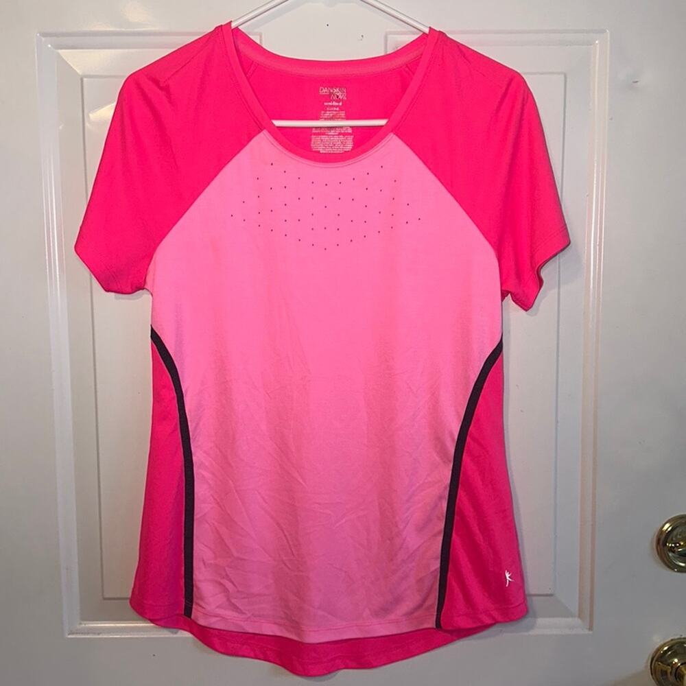 Danskin Small Womens Pink Short Sleeve Tshirt Scoop Neck Soft Athletic Workout